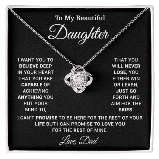 To My Daughter Necklace, Gift for Daughter from Dad, Father Daughter Necklace 26_2_Black