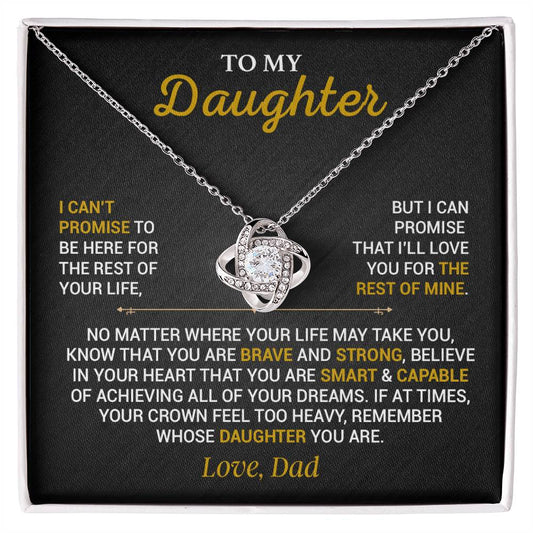 To My Daughter Necklace, Gift for Daughter from Dad,Daughter Father Necklace 7_10_Black