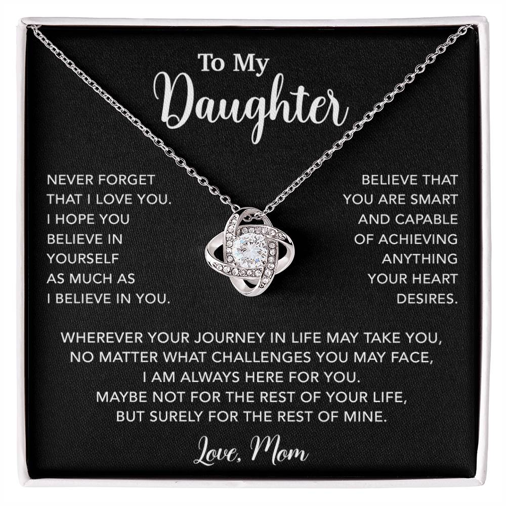 To My Daughter Necklace, Gift for Daughter from Mom, Mother Daughter Necklace 18_5_Black