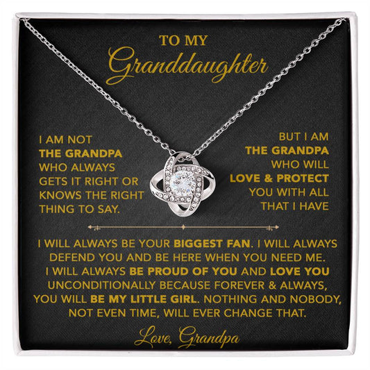 To My Granddaughter Necklace, Granddaughter Gift from Grandpa, Christmas Gift 28_8_Gold