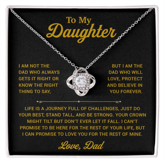 To My Daughter Necklace, Gift for Daughter from Dad, Father Daughter Necklace 24_12_Gold