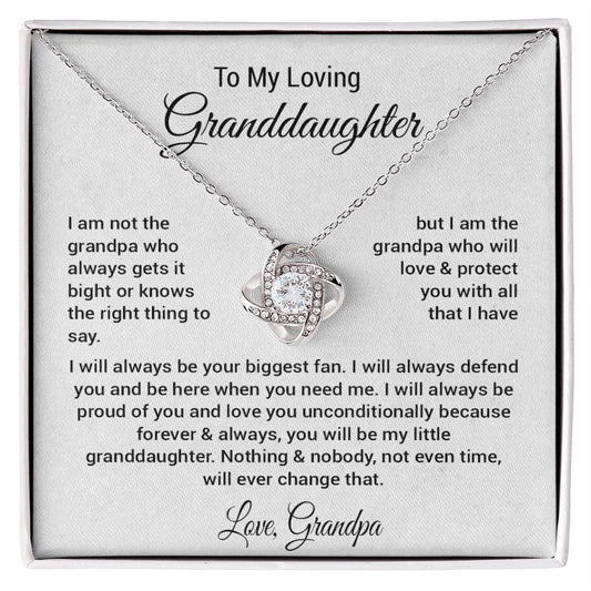 To My Granddaughter Necklace, Xmas Birthday Gift For Granddaughter from Grandpa 1_11_White