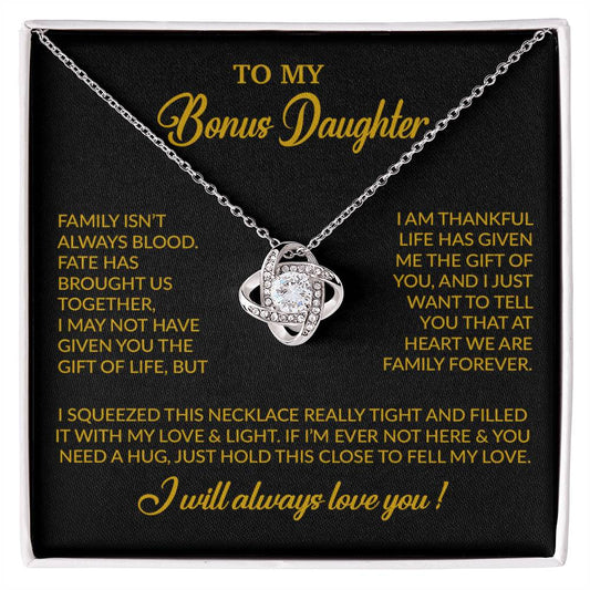 To My Bonus Daughter Necklace, Gift for Bonus Daughter, Step Daughter Birthday 7_11_Gold