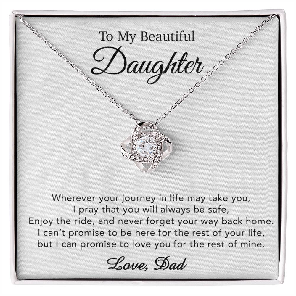 To My Daughter Necklace, Gift for Daughter from Dad, Father Daughter Necklace 21_5_White