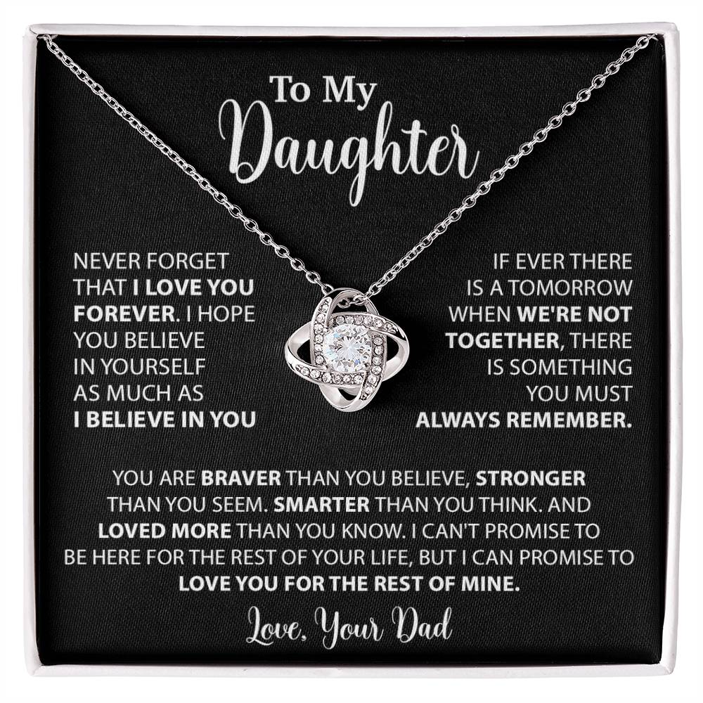 To My Daughter Necklace Gift for Daughter from Dad,Daughter Father Necklace 14_4_Black