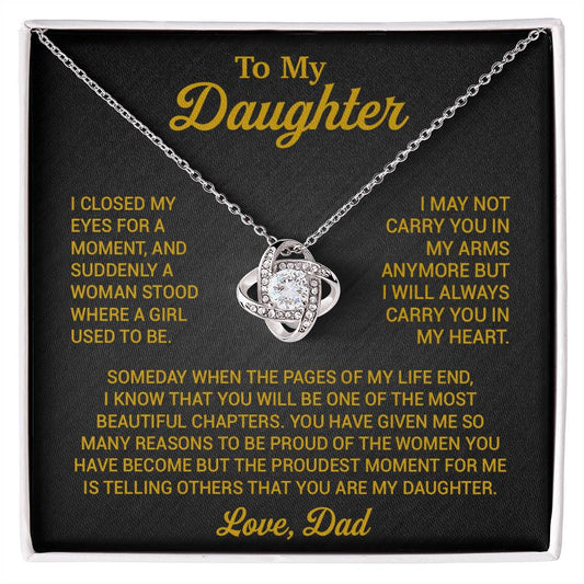 To My Daughter Necklace, Daughter Father Necklace, Daughter Gift From Dad 3_8_Gold