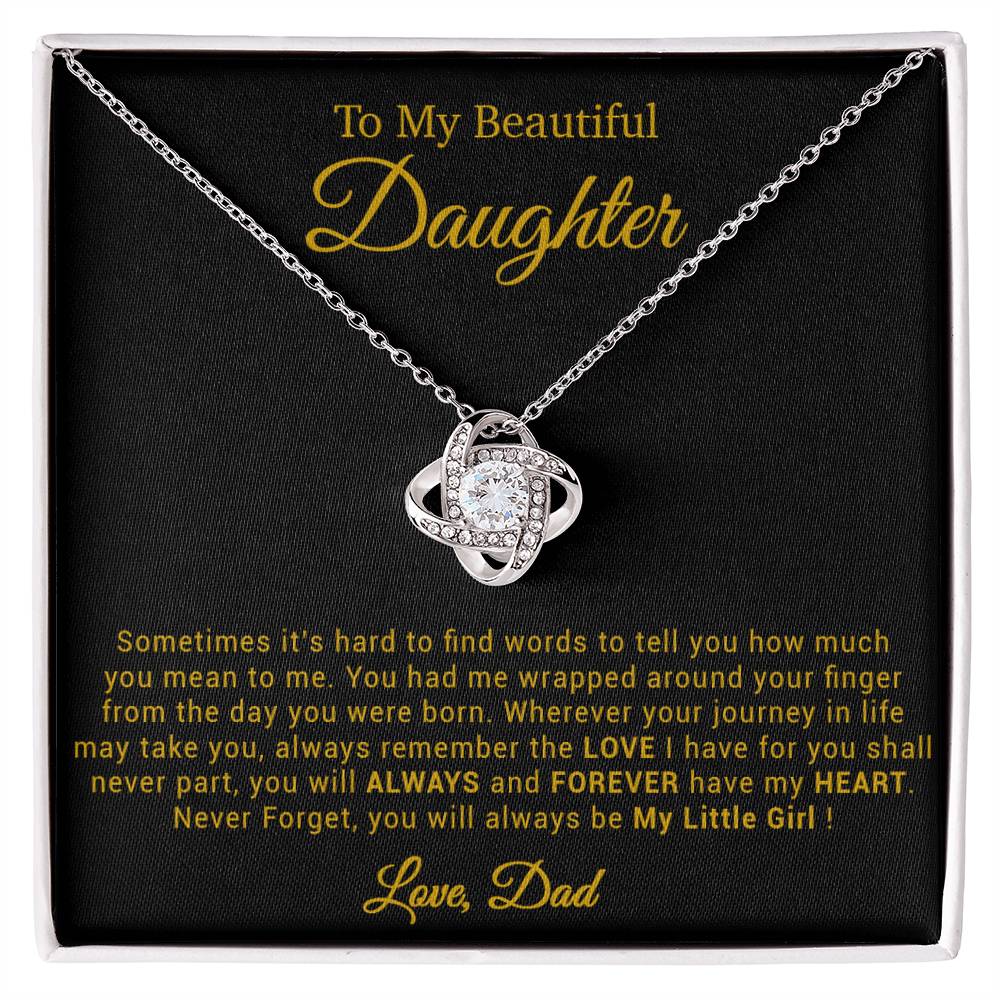 To My Daughter Necklace, Gift for Daughter from Dad, Father Daughter Necklace 21_4_Gold