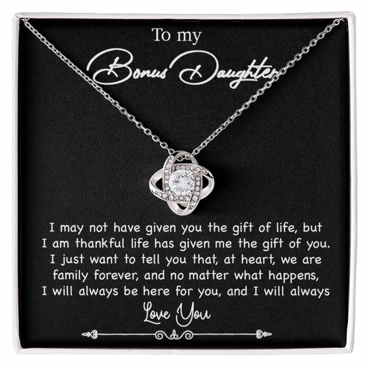 To My Bonus Daughter Necklace, Gift for Bonus Daughter, Step Daughter Birthday 5_10_Black