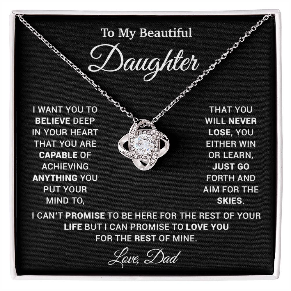 To My Daughter Necklace, Gift for Daughter from Dad, Father Daughter Necklace 26_2_Black