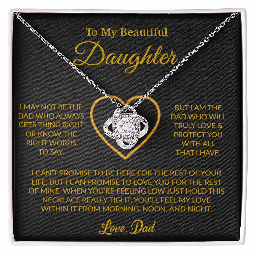 To My Daughter Necklace, Gift for Daughter from Dad, Father Daughter Necklace 16_6_Gold
