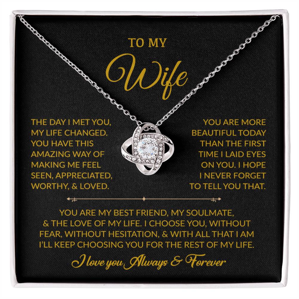 To My Wife Necklace, Gift For Wife, Anniversary Gift For Wife, Necklace For Wife 15_8_Gold