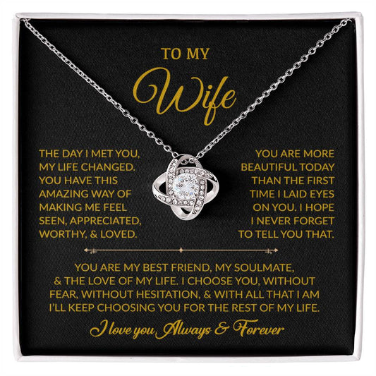 To My Wife Necklace, Gift For Wife, Anniversary Gift For Wife, Necklace For Wife 15_8_Gold
