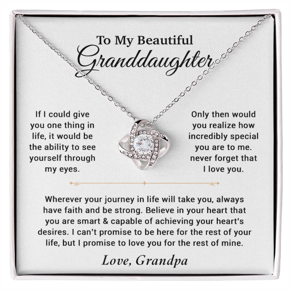 To My Granddaughter Necklace, Birthday Gift For Granddaughter, Birthday Gifts 10_6_White