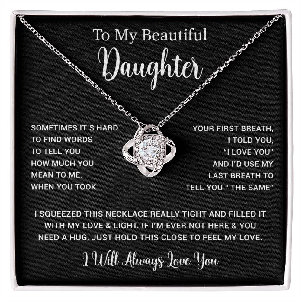 To My Daughter Necklace, Gift for Daughter from Dad, Father Daughter Necklace  11_5_Black