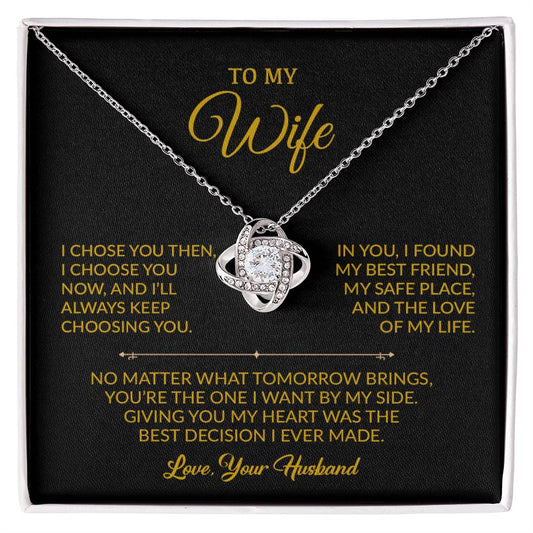 To My Wife Necklace, Gift For Wife, Anniversary Gift For Wife, Necklace For Wife 27_8_Gold