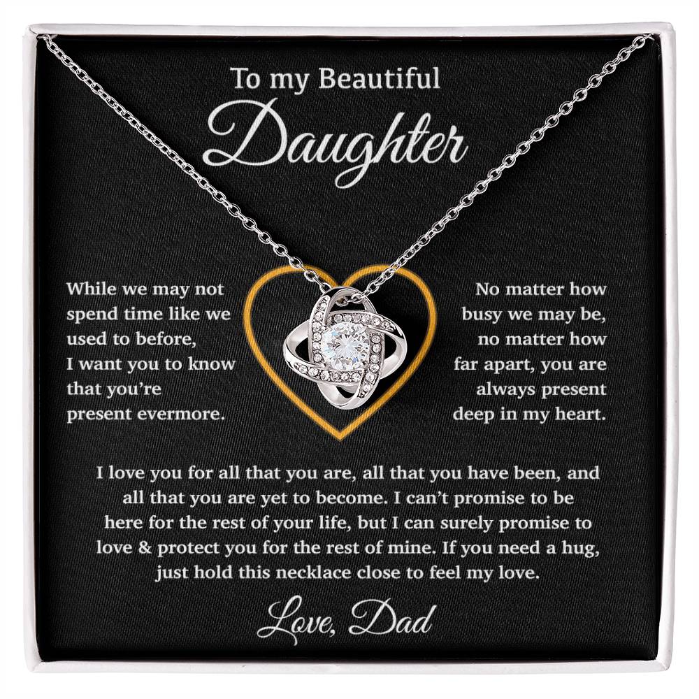To My Daughter Necklace, Gift for Daughter from Dad, Father Daughter Necklace 11_6_Black