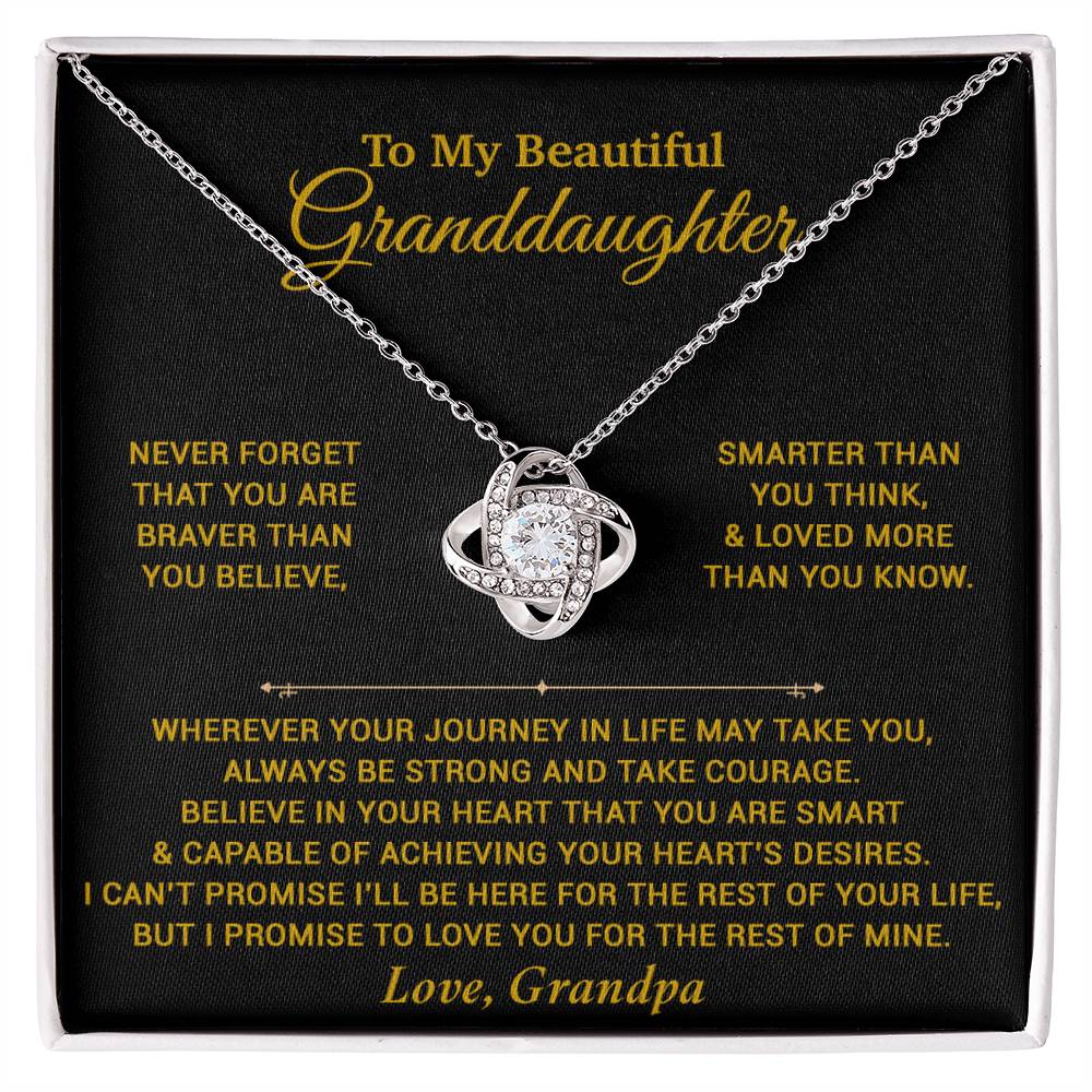 To My Granddaughter Necklace, Birthday Gift For Granddaughter, Birthday Gifts 9_6_Gold