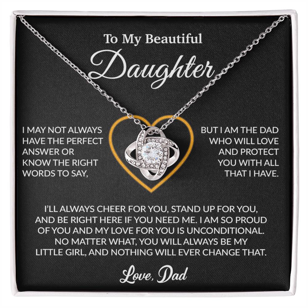 To My Daughter Necklace, Gift for Daughter from Dad, Father Daughter Necklace 7_6_Black
