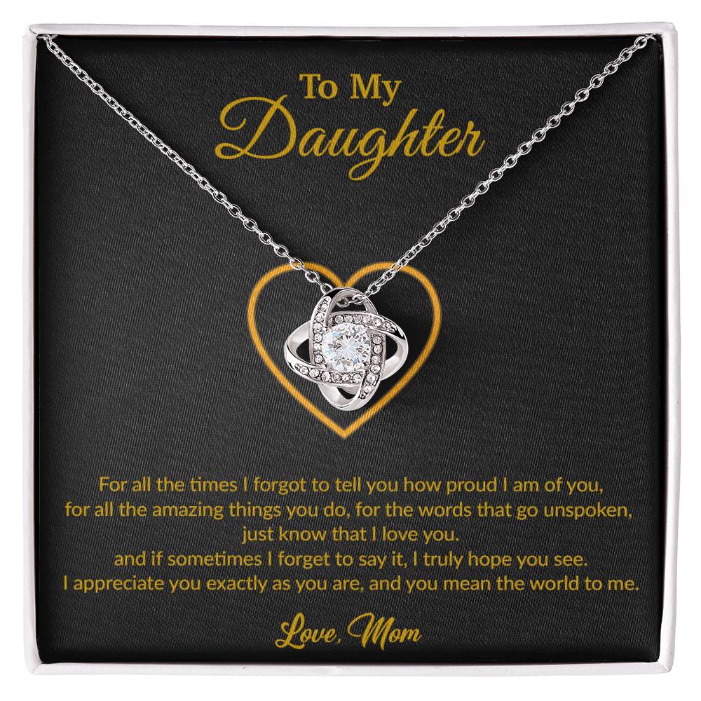 To My Daughter Necklace, Gift for Daughter from Mom, Mother Daughter Necklace 20_8_Gold