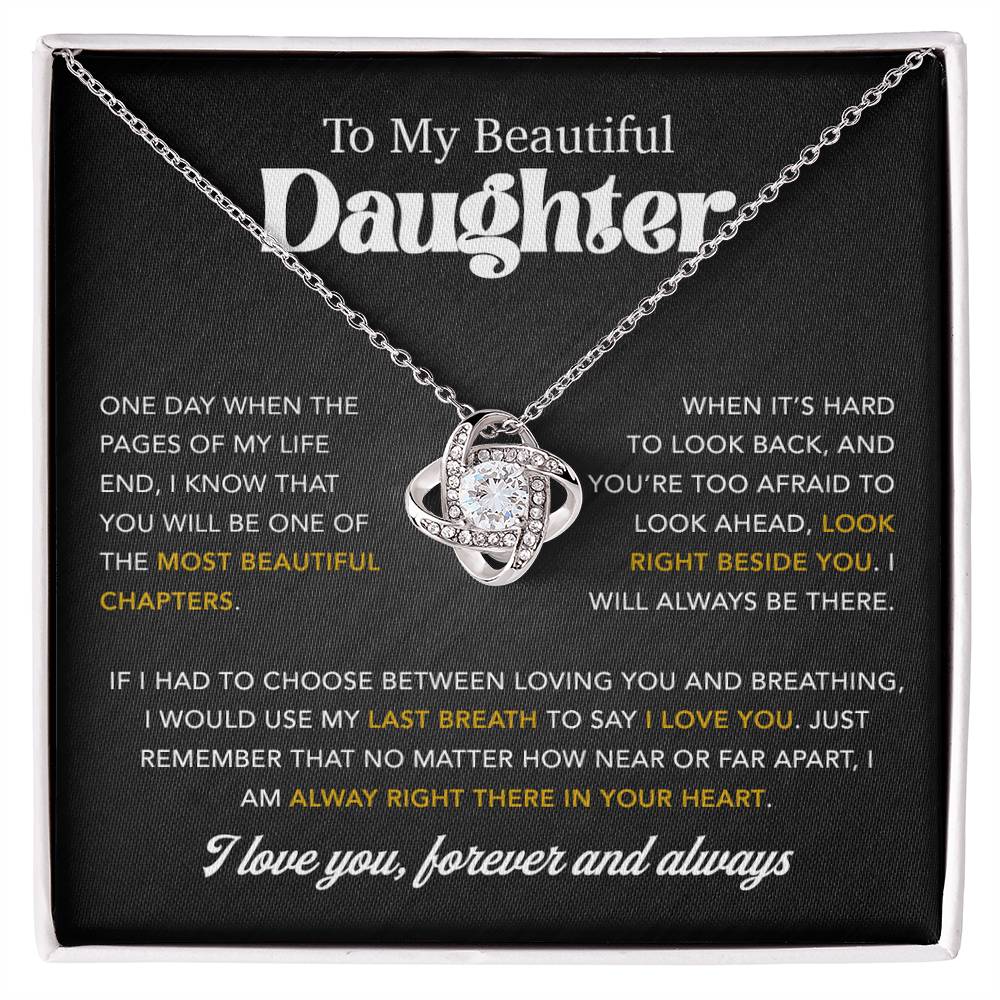 To My Daughter Necklace, Gift for Daughter from Dad, Father Daughter Necklace 7_7_Black