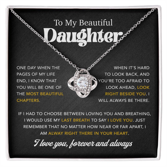 To My Daughter Necklace, Gift for Daughter from Dad, Father Daughter Necklace 7_7_Black