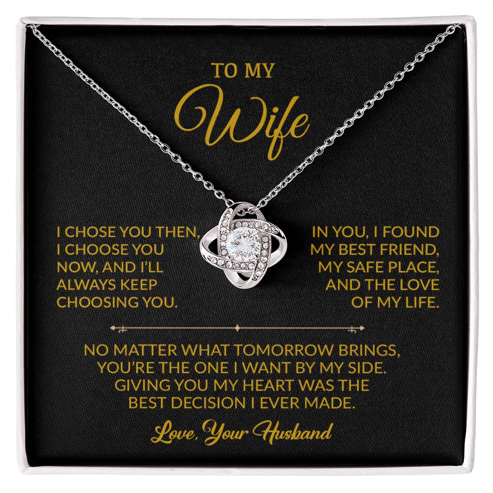 To My Wife Necklace, Gift For Wife, Anniversary Gift For Wife, Necklace For Wife 27_8_Gold