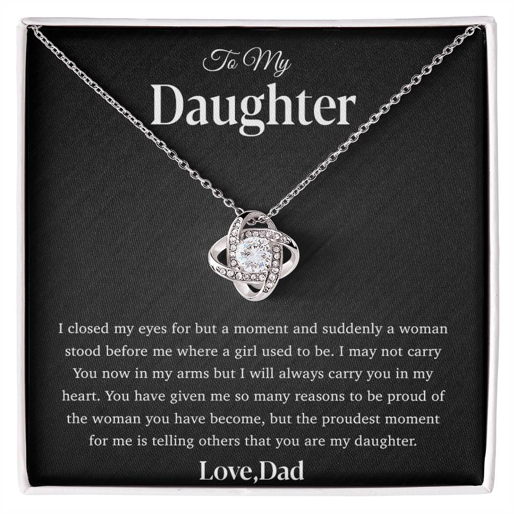 To My Daughter Necklace, Gift for Daughter from Dad, Father Daughter Necklace 28_4_Black