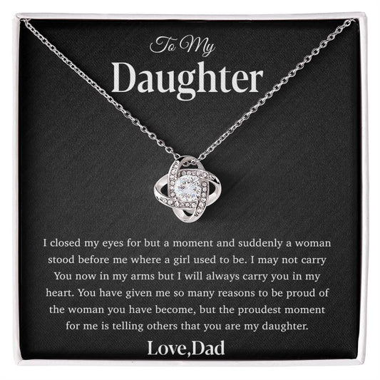 To My Daughter Necklace, Gift for Daughter from Dad, Father Daughter Necklace 28_4_Black