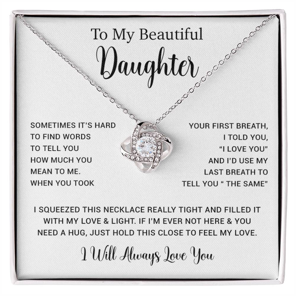 To My Daughter Necklace, Gift for Daughter from Dad, Father Daughter Necklace  11_5_White