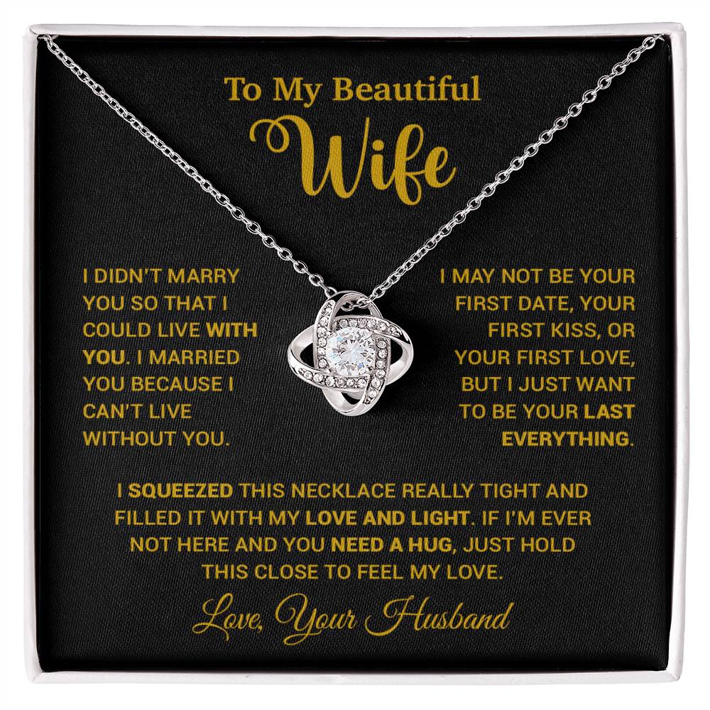 To My Wife Necklace, Wife Gift From Husband, Wife Husband Necklace, Christmas Gift 25_9_Gold