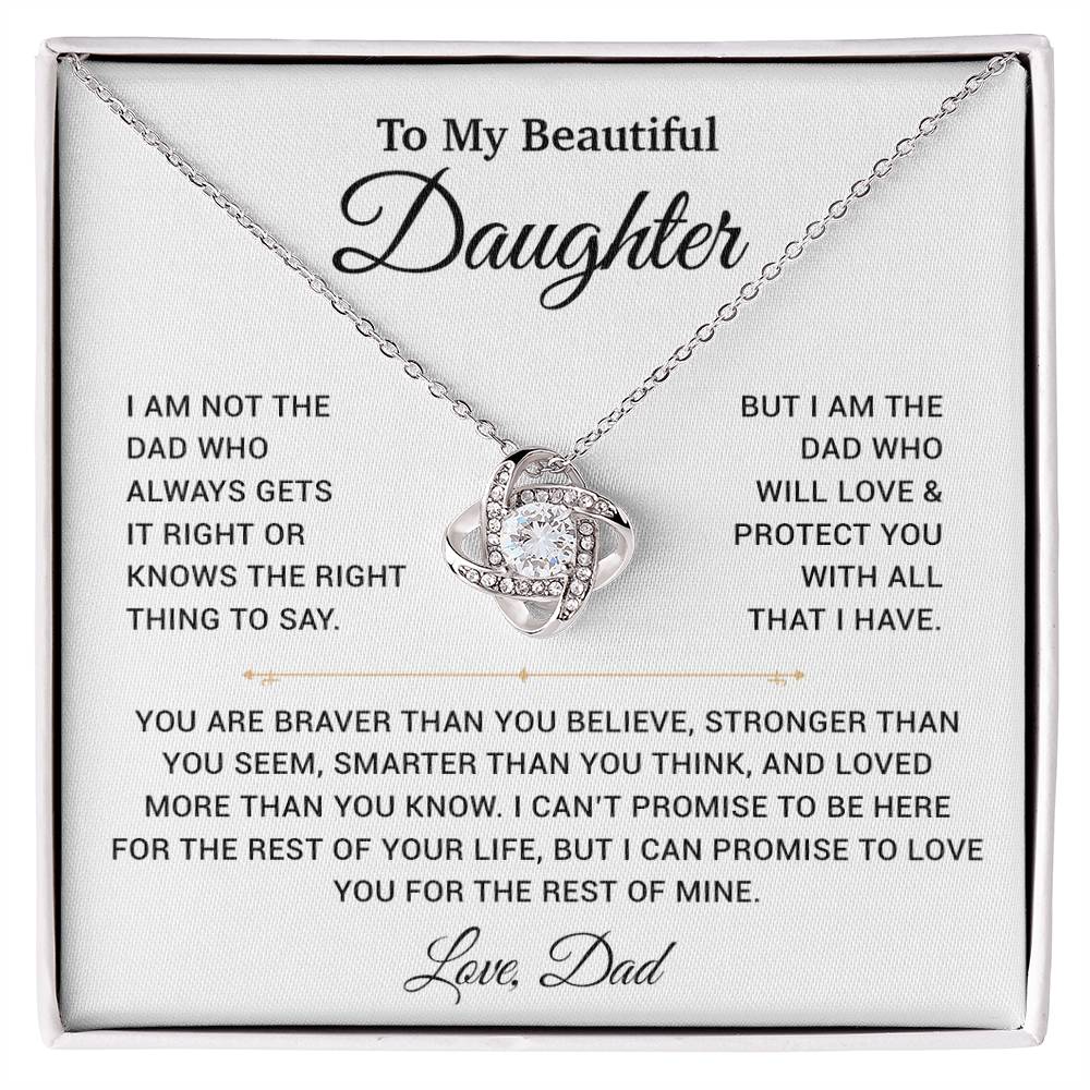 To My Daughter Necklace, Gift for Daughter from Dad, Father Daughter Necklace 19_11_White