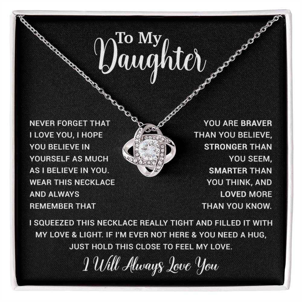 To My Daughter Necklace Gift for Daughter from Dad,Daughter Father Necklace 16_4_Black
