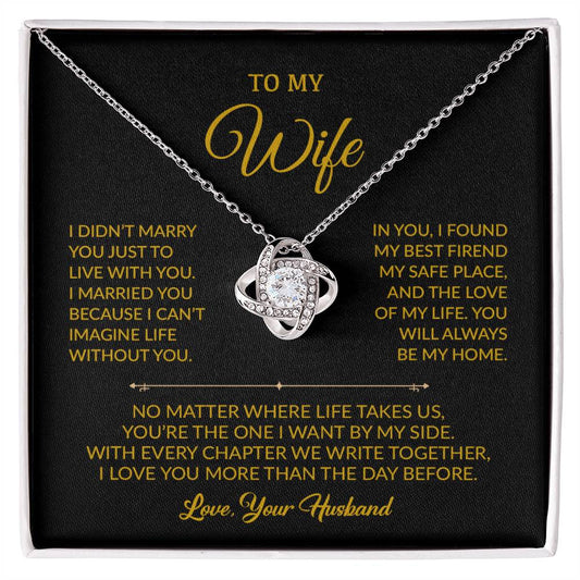 To My Wife Necklace, Gift For Wife, Anniversary Gift For Wife, Necklace For Wife 21_8_Gold