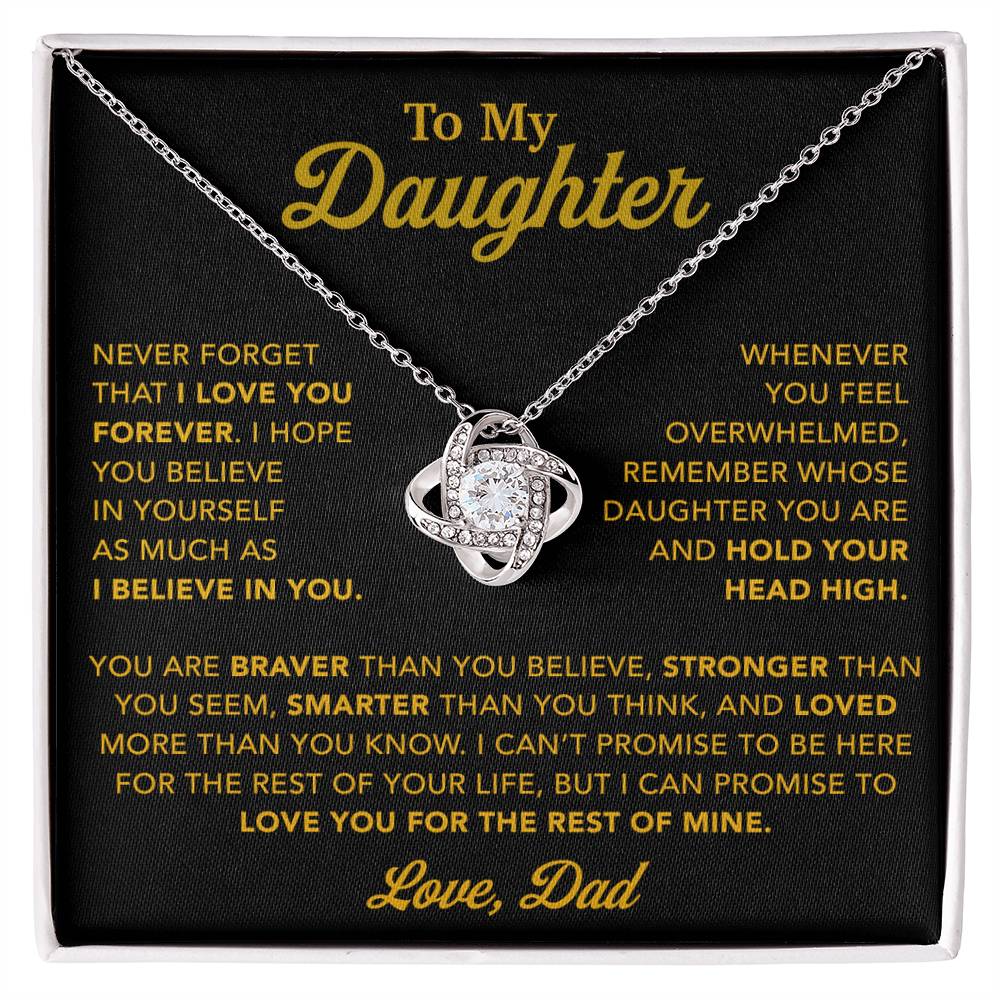 To My Daughter Necklace, Gift for Daughter from Dad, Father Daughter Necklace 26_10_Gold