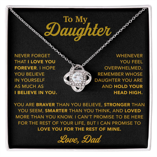 To My Daughter Necklace, Gift for Daughter from Dad, Father Daughter Necklace 26_10_Gold