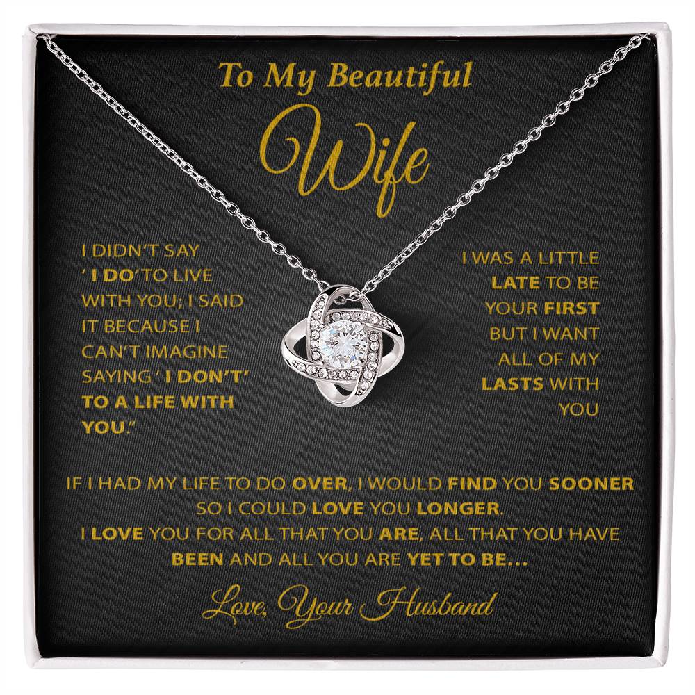 To My Wife Necklace, Wife Gift from Husband, Wife Birthday Gift, Birthday Gift 20_2_Gold