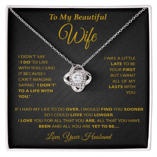 To My Wife Necklace, Wife Gift from Husband, Wife Birthday Gift, Birthday Gift 20_2_Gold