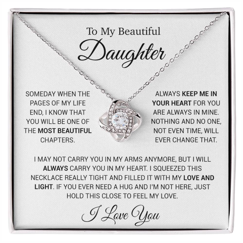 To My Daughter Necklace, Gift for Daughter from Dad, Daughter Father Necklace 14_12_White