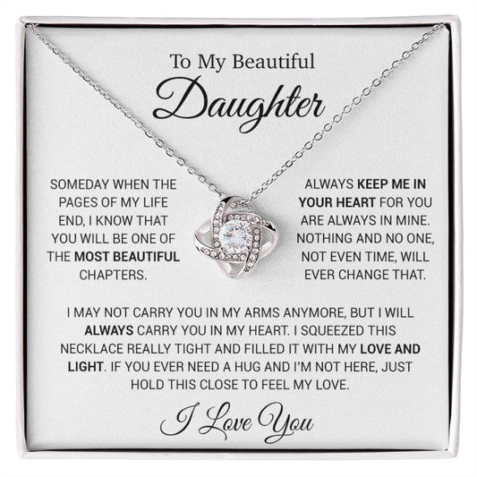 To My Daughter Necklace, Gift for Daughter from Dad, Daughter Father Necklace 14_12_White