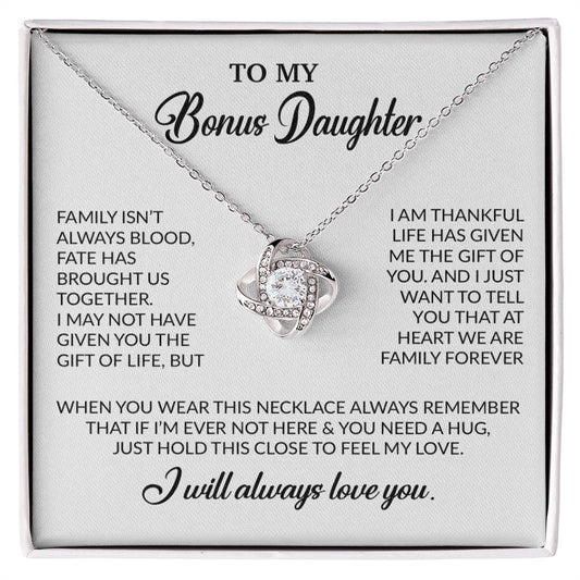 To My Bonus Daughter Necklace, Gift for Bonus Daughter, Step Daughter Birthday 2_10_White