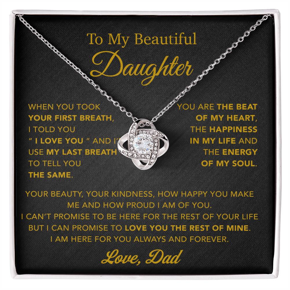 To My Daughter Necklace, Gift for Daughter from Dad, Father Daughter Necklace 10_4_Gold