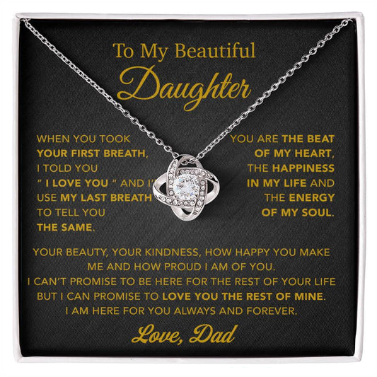 To My Daughter Necklace, Gift for Daughter from Dad, Father Daughter Necklace 10_4_Gold