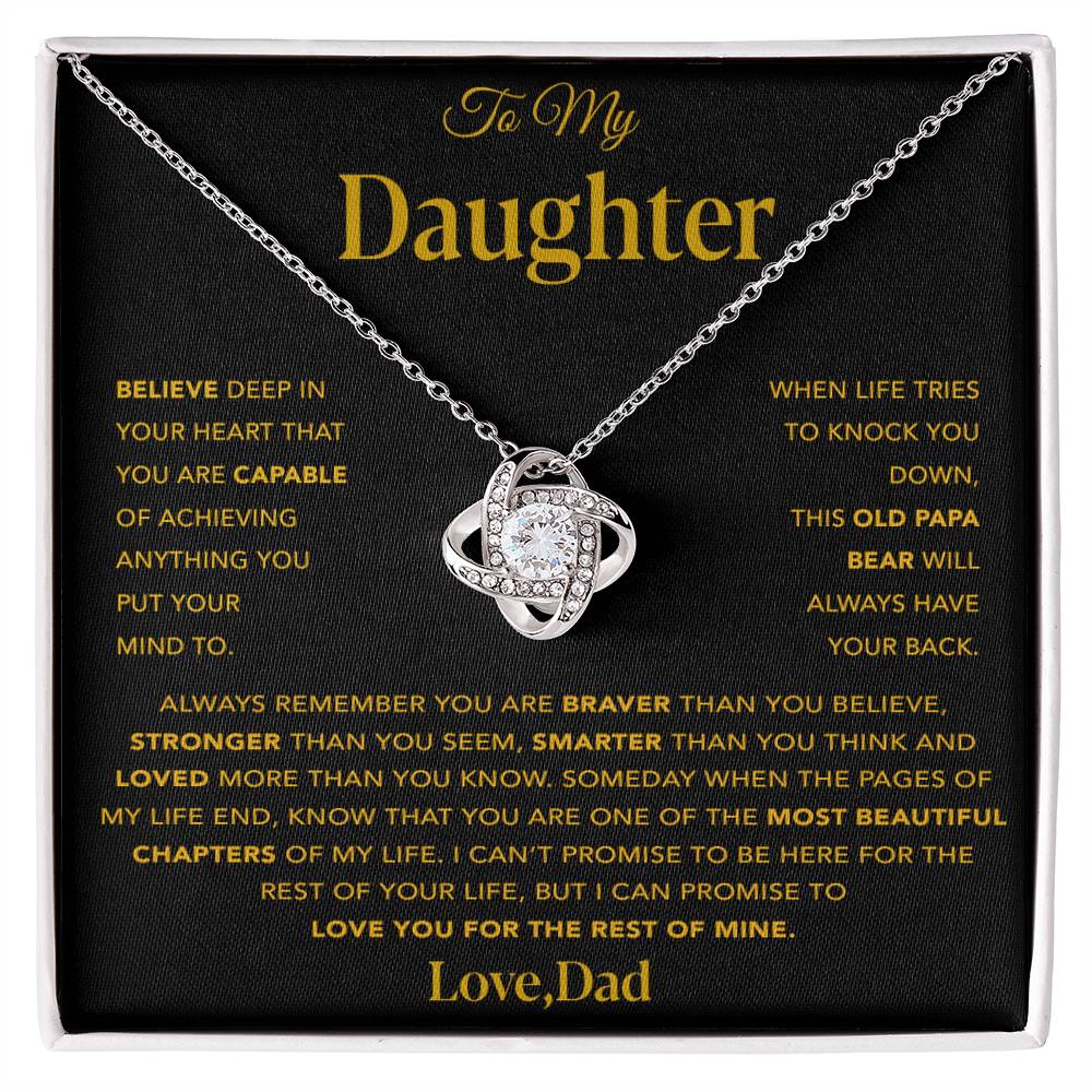 To My Daughter Necklace, Gift for Daughter from Dad, Father Daughter Necklace 13_12_Gold