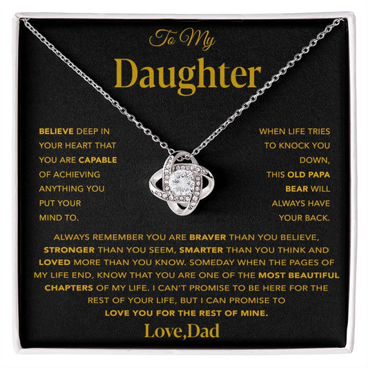 To My Daughter Necklace, Gift for Daughter from Dad, Father Daughter Necklace 13_12_Gold