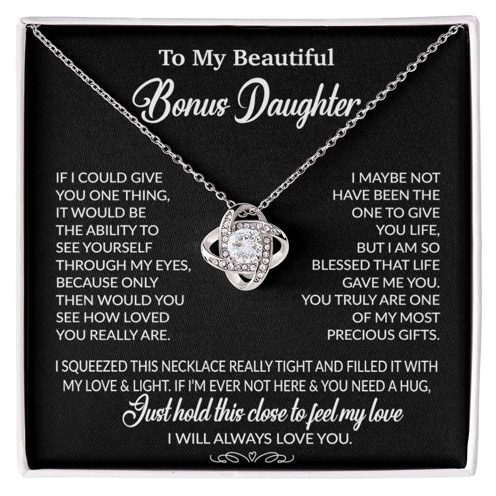 To My Bonus Daughter Necklace, Gift for Bonus Daughter, Step Daughter Birthday 1_10_Black
