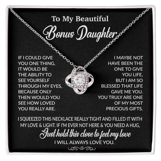 To My Bonus Daughter Necklace, Gift for Bonus Daughter, Step Daughter Birthday 1_10_Black