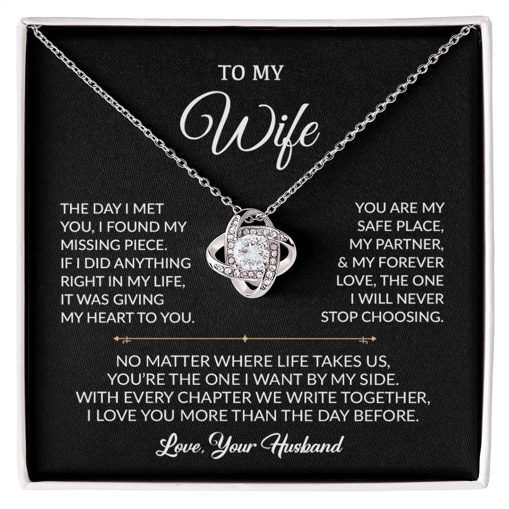 To My Wife Necklace, Gift For Wife, Anniversary Gift For Wife, Necklace For Wife 19_8_Black