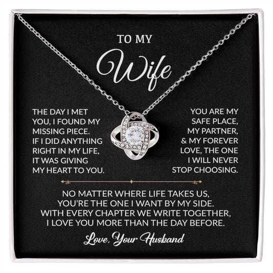 To My Wife Necklace, Gift For Wife, Anniversary Gift For Wife, Necklace For Wife 19_8_Black