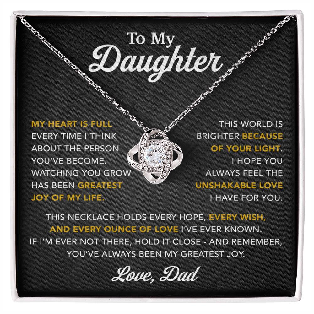 To My Daughter Necklace, Gift for Daughter from Dad, Father Daughter Necklace 16_6_Black