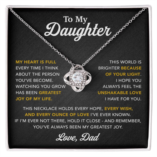 To My Daughter Necklace, Gift for Daughter from Dad, Father Daughter Necklace 16_6_Black